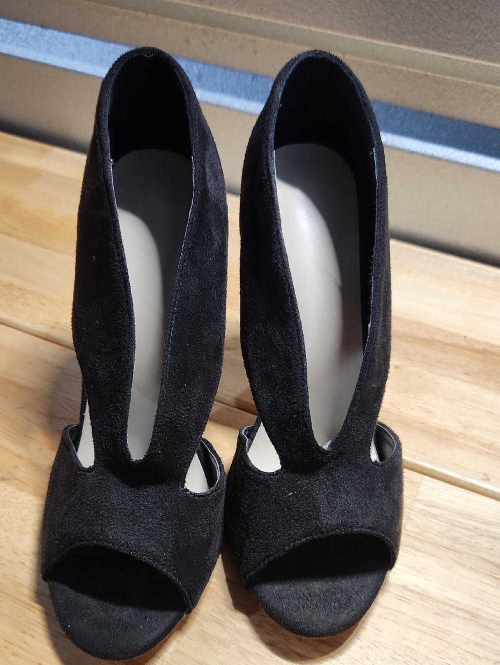 Black Open-Toe Women's Heels